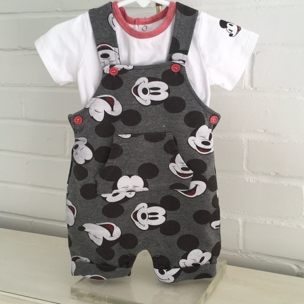 Classic Mickey Mouse Short Overall Outfit size 6 Months